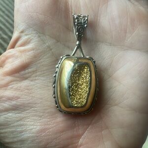 Sterling silver 925 druzy pendant